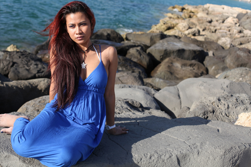 Female model photo shoot of xandz in Koolina, Oahu, Hawaii
