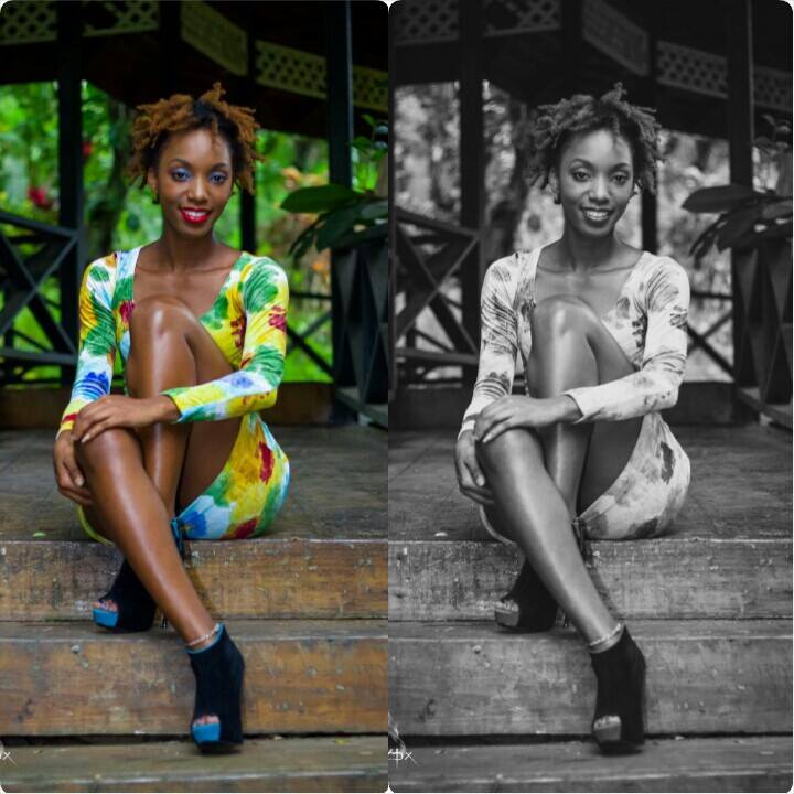 Female model photo shoot of FefeJohnnieWalkerLove in Tobago Water Wheel
