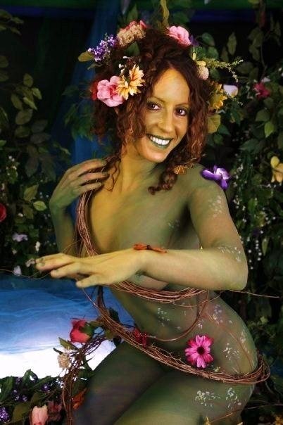 Female model photo shoot of Rita Romero, body painted by Painted Bodies