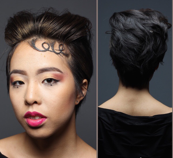 Female model photo shoot of Ky M Hair Artist 