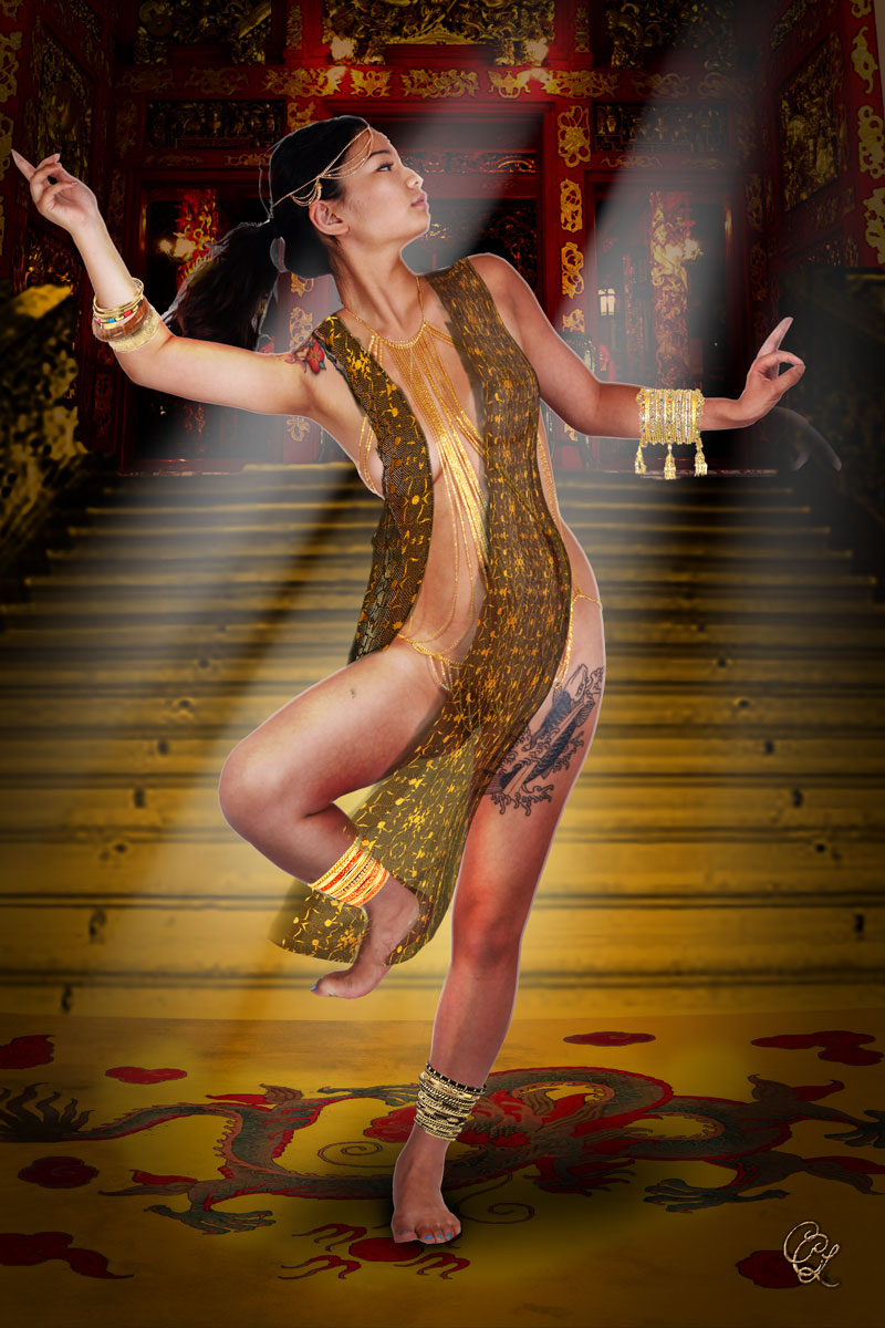 Male model photo shoot of CGI Fantasies by by the Park Photog in In a mystic Far East Palace