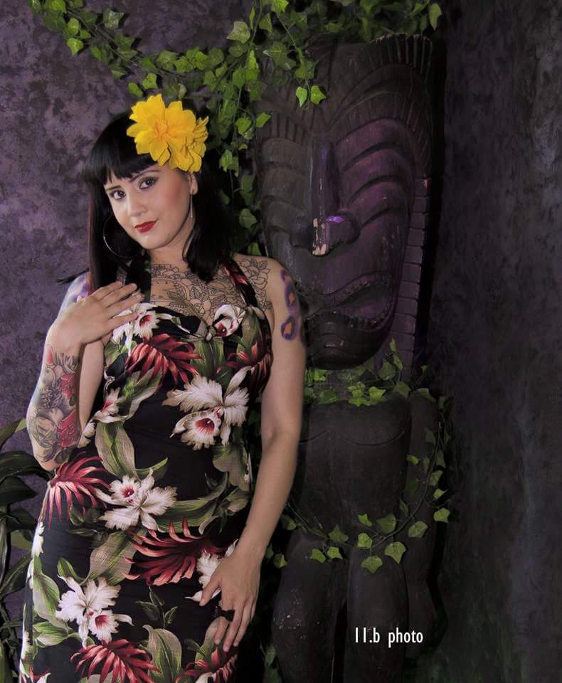 Female model photo shoot of Pinup Jewel in Alameda, Ca Forbidden Island Tiki Lounge