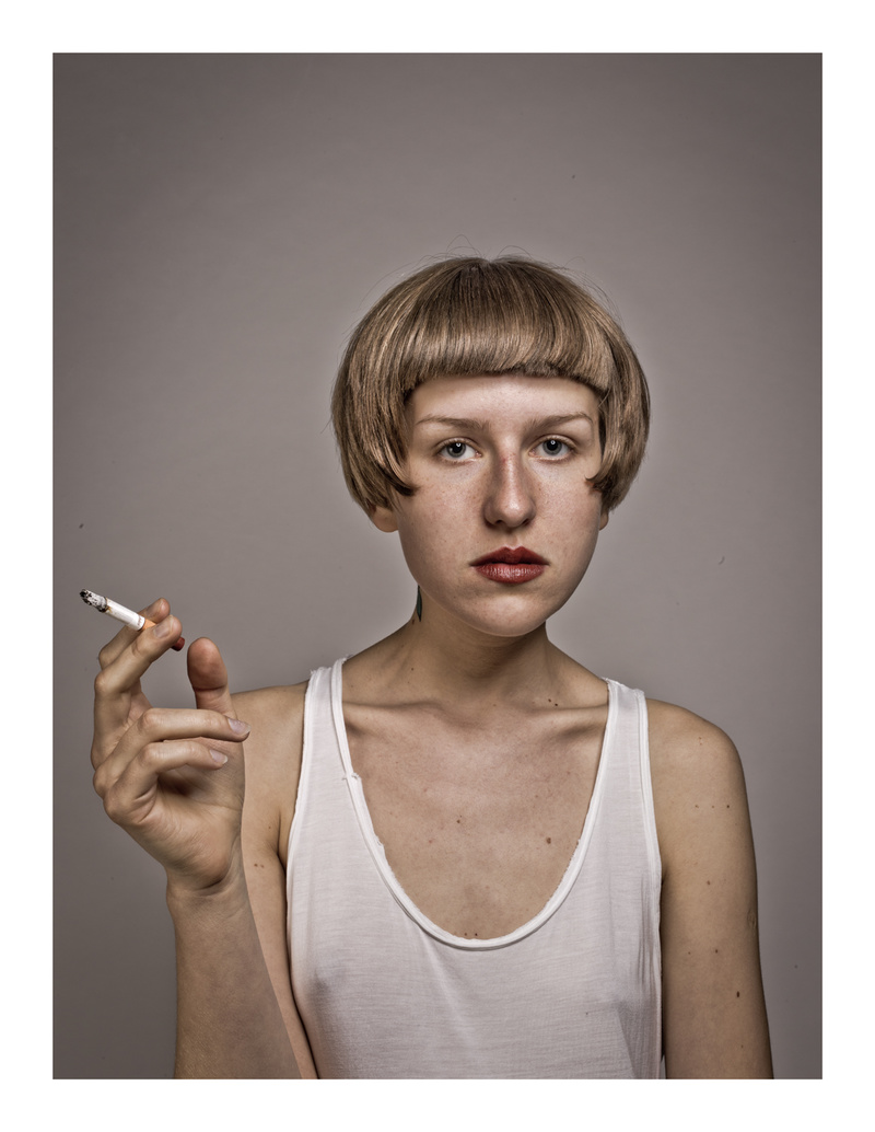 Female model photo shoot of shape of the void in Berlin