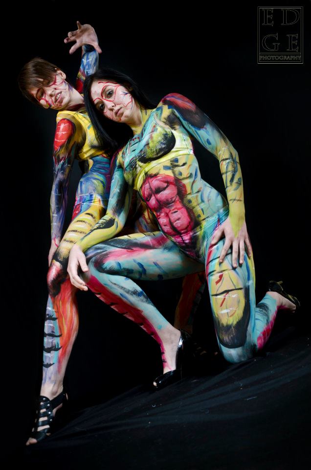 Female model photo shoot of CatritaLynn and Marciia Gringe by Epic Portraits in Nanaimo, BC, Canada, body painted by Cory Keys Bodypainting