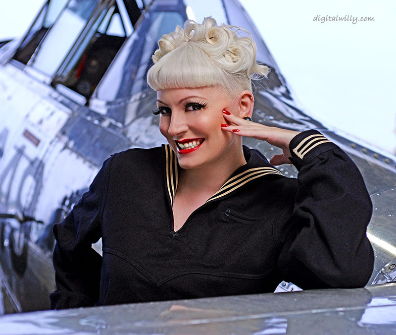 Female model photo shoot of Clara Coquette by Willy Hunter in American Air Power Museum
