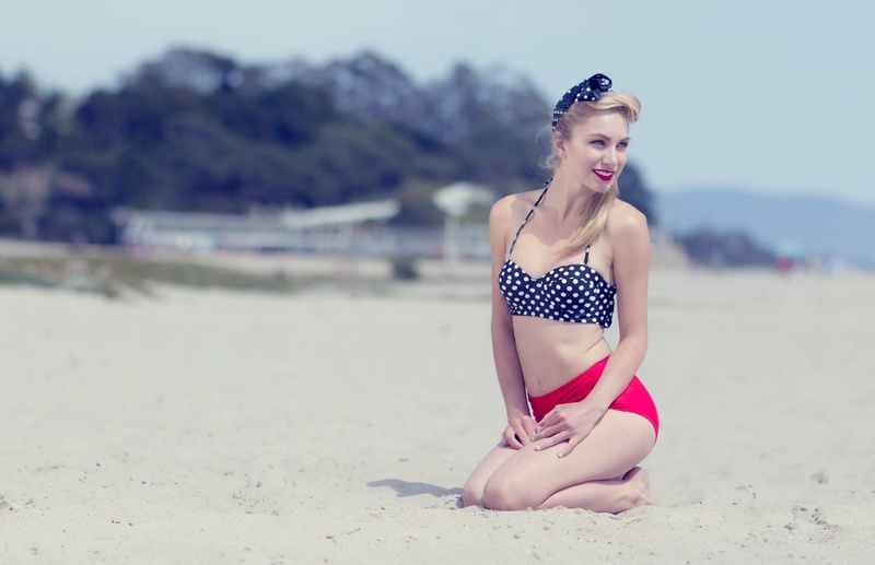 Female model photo shoot of Caroline Sullivan in East Beach, Santa Barbara