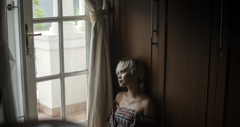 Female model photo shoot of Shot in Black and White in Jakarta