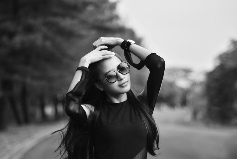 Female model photo shoot of Shot in Black and White