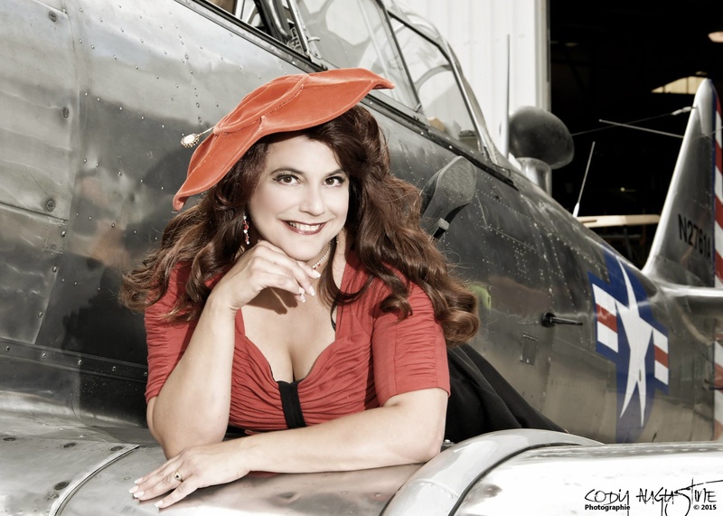 Female model photo shoot of Lacy Knickers by Kuttlefishfoto in Western Antique Aeroplane and Automobile Museum in Hood River, Oregon