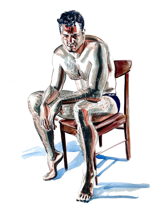 Male model photo shoot of Joe David, art by Physique Illustration 
