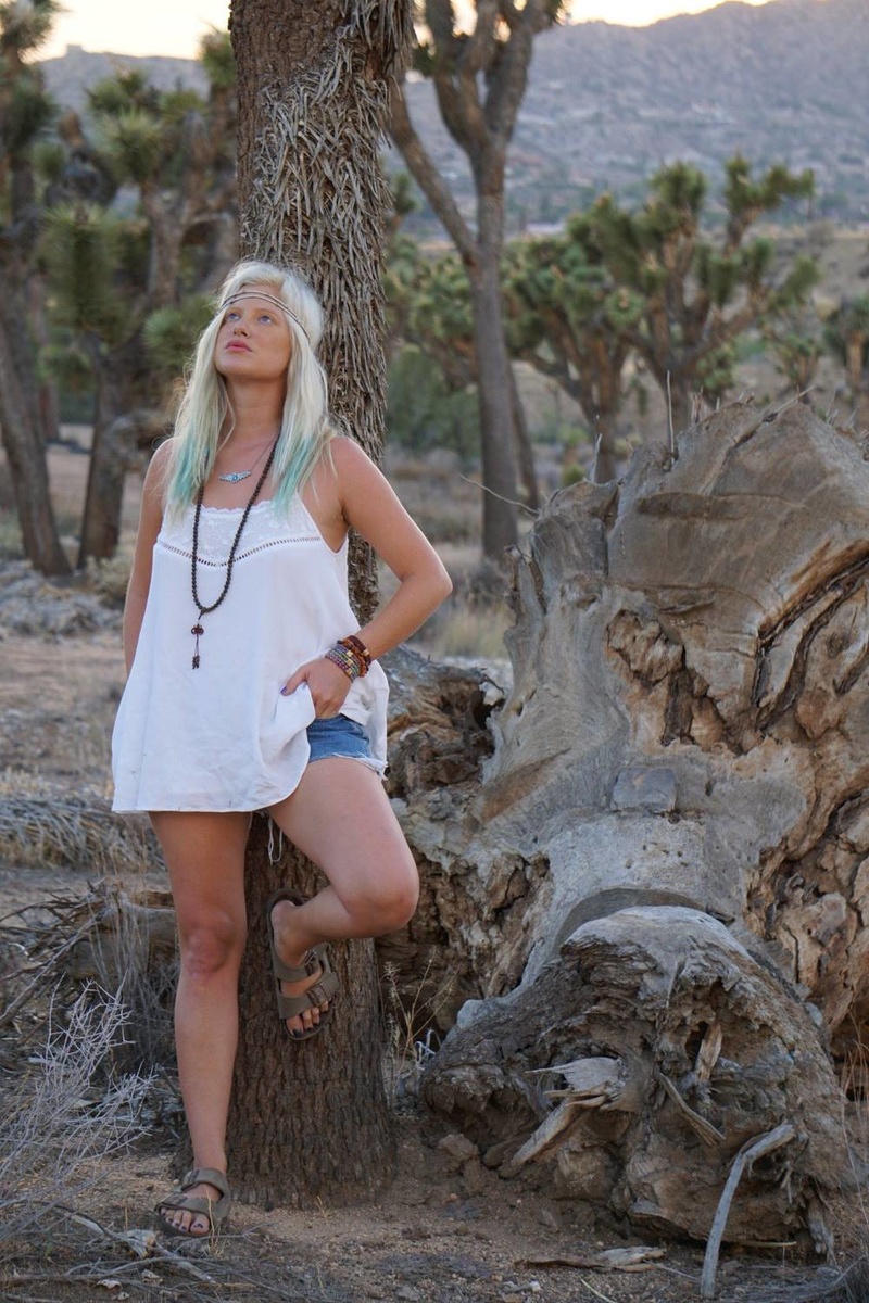 Female model photo shoot of blondiegold in Joshua Tree, CA
