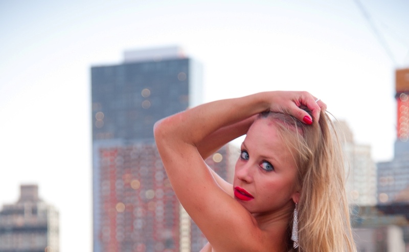 Female model photo shoot of mystery pearl in New York