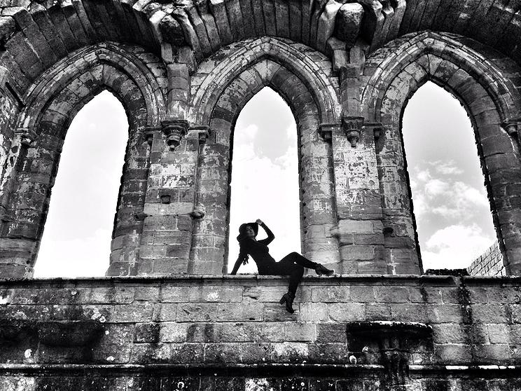 Female model photo shoot of Stephanie  Auchterlonie in Fountains Abbey, England