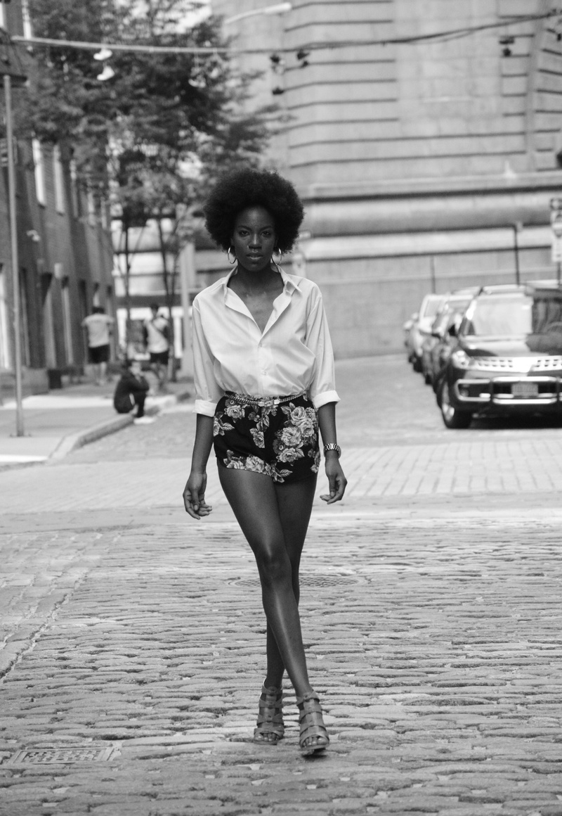 Female model photo shoot of Chanel Love in DUMBO, Brooklyn, NY