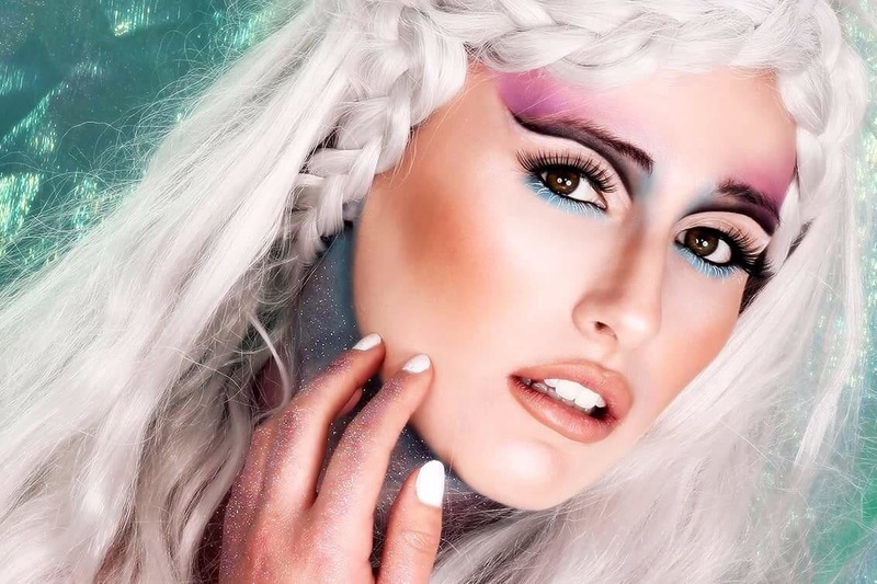 Female model photo shoot of Rebecca marks makeup