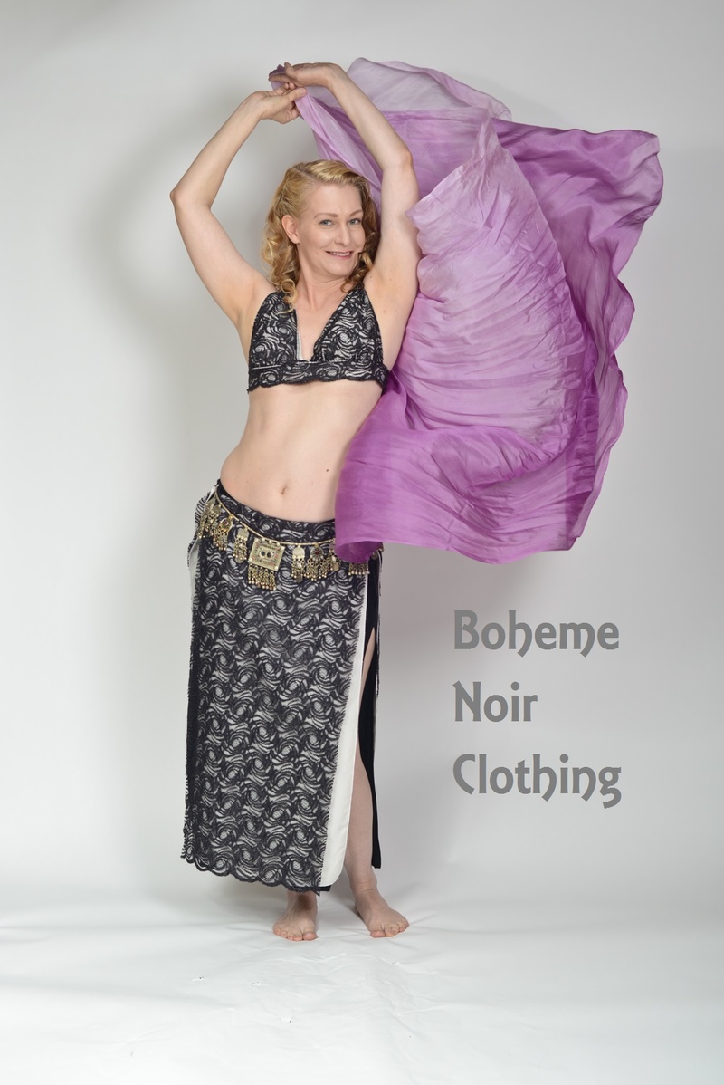 Female model photo shoot of Boheme Noir Clothing