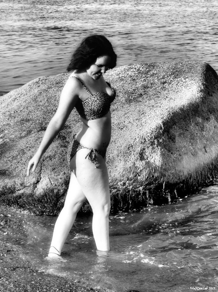 Female model photo shoot of Bella Dawn Prindes by wolfdenlab in Horseneck Beach, MA