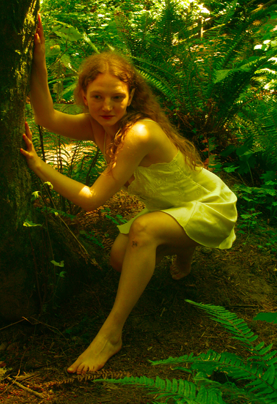 Male and Female model photo shoot of Tristan Petty and Guise of Lady Adya in Forest Park, Portland, OR