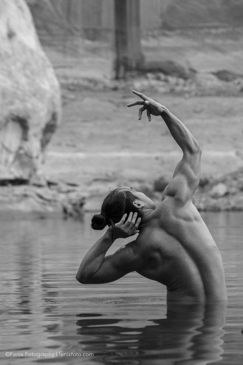 Male model photo shoot of asianmanbun in Lake Powell, Utah