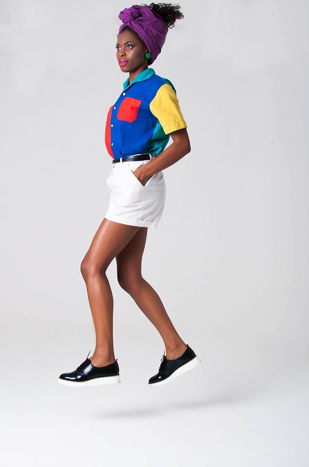Female model photo shoot of Wakanaka Wardrobe in pumpkin studios