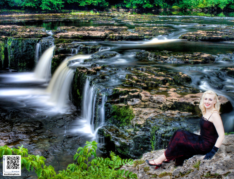 Male and Female model photo shoot of EastRidingPhoto and Kitty North in aysgarth falls