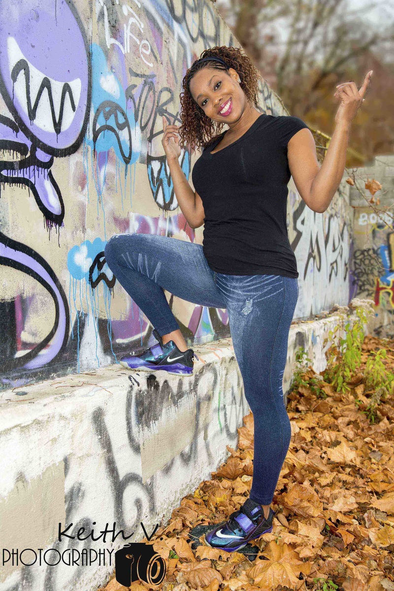 Male and Female model photo shoot of KeithVPhotography and Jamilliyon in Graffiti Wall