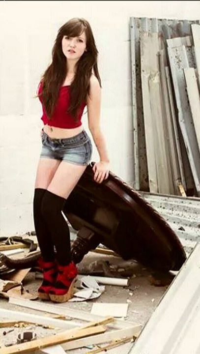 Female model photo shoot of Daniellee Goodman in Cardiff building site