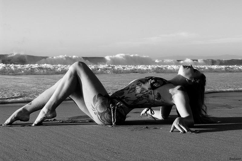 Female model photo shoot of d0pam1n3 by 831 Infrared  in Sand City Beach, California