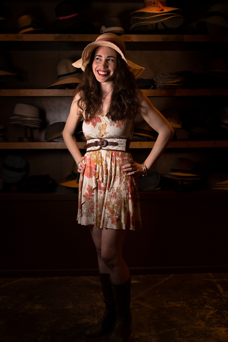 Female model photo shoot of Lens Daisy Photography by Lens Daisy Photography in Goorin Brothers Hat Shop Melrose California
