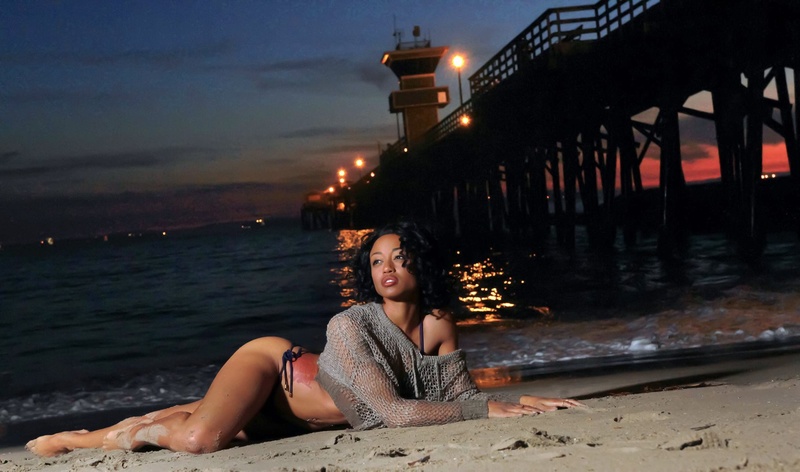 Male and Female model photo shoot of Lothar Hercher and Chanel S Parker in Seal Beach Pier CA