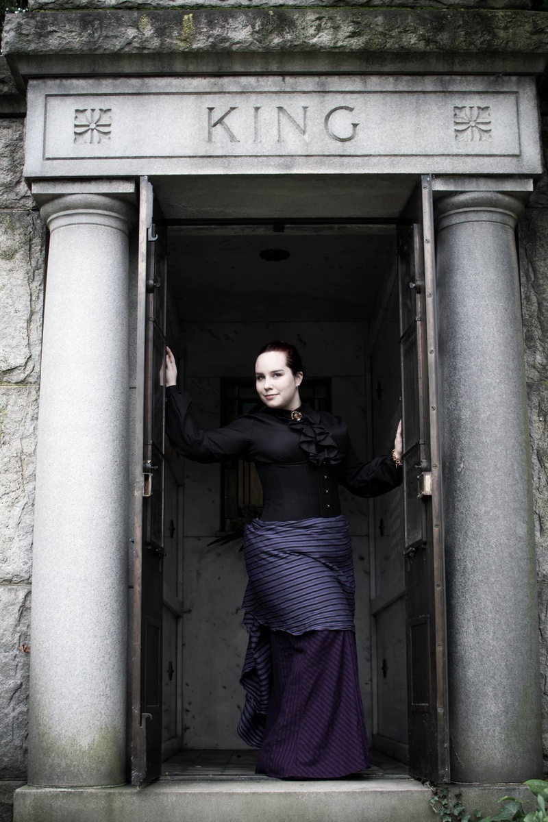 Female model photo shoot of Wicked Rain  in Oakland Cemetery