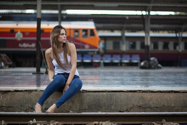 Female model photo shoot of Kat  Grey