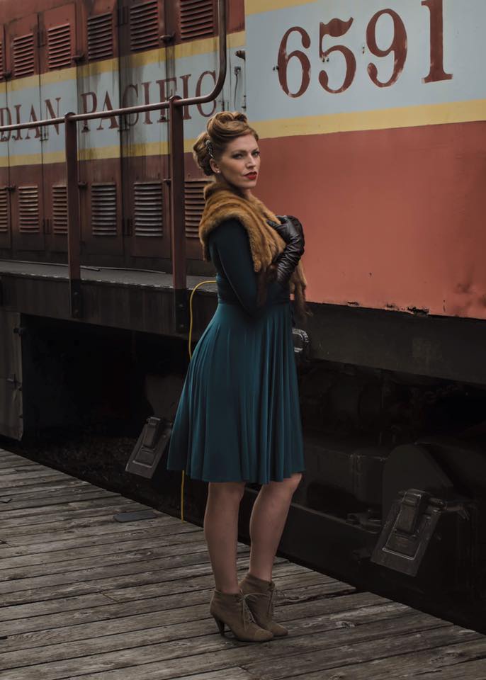 Female model photo shoot of Kate Blaze in Smiths Falls Railway Museum, Ontario