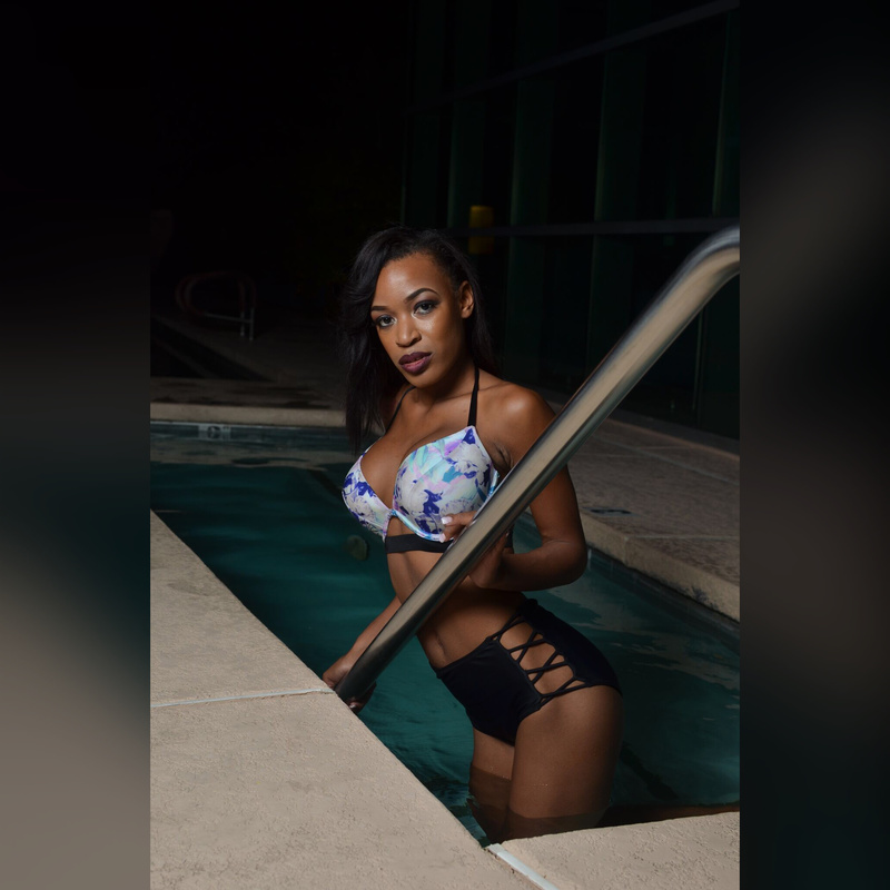 Female model photo shoot of DaintyNoel by WillieMurry Photography in Manhattan Condo's Pool Las Vegas