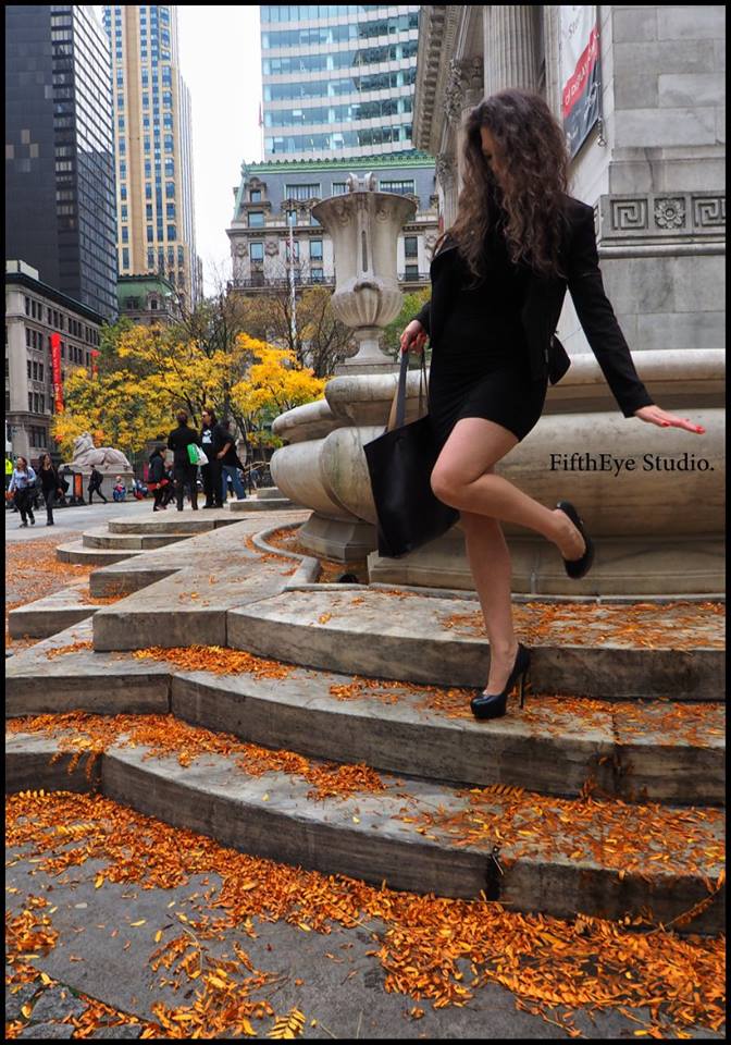 Female model photo shoot of AlisonMidstokke in Bryant Park NYC