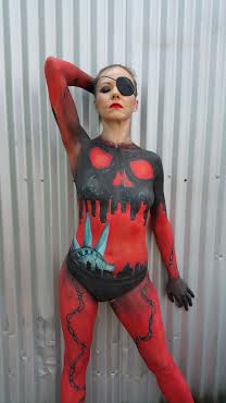 Female model photo shoot of Body Painting LA