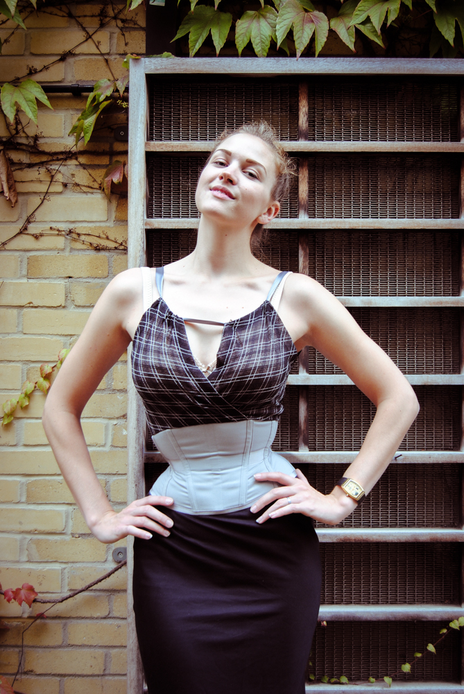 Female model photo shoot of Marianne Falconer Photo in Oxford, England, clothing designed by Pop Antique