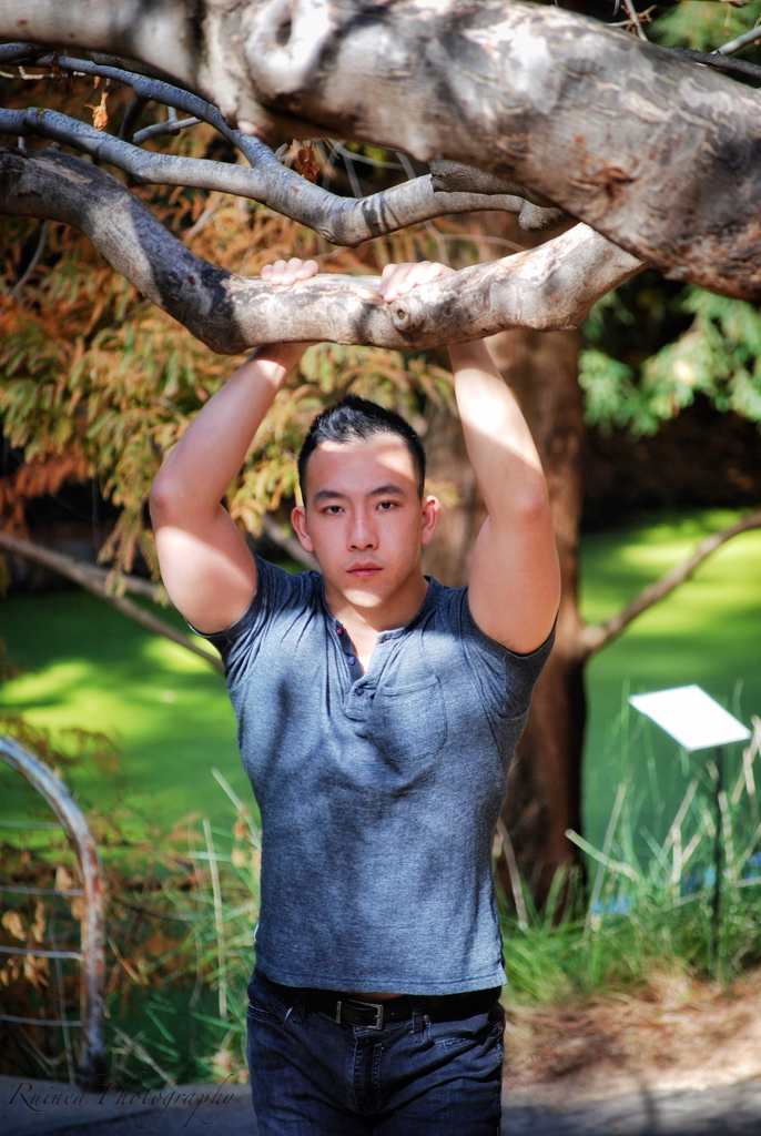 Male model photo shoot of Jake Ruined  in UC Davis Arboretum