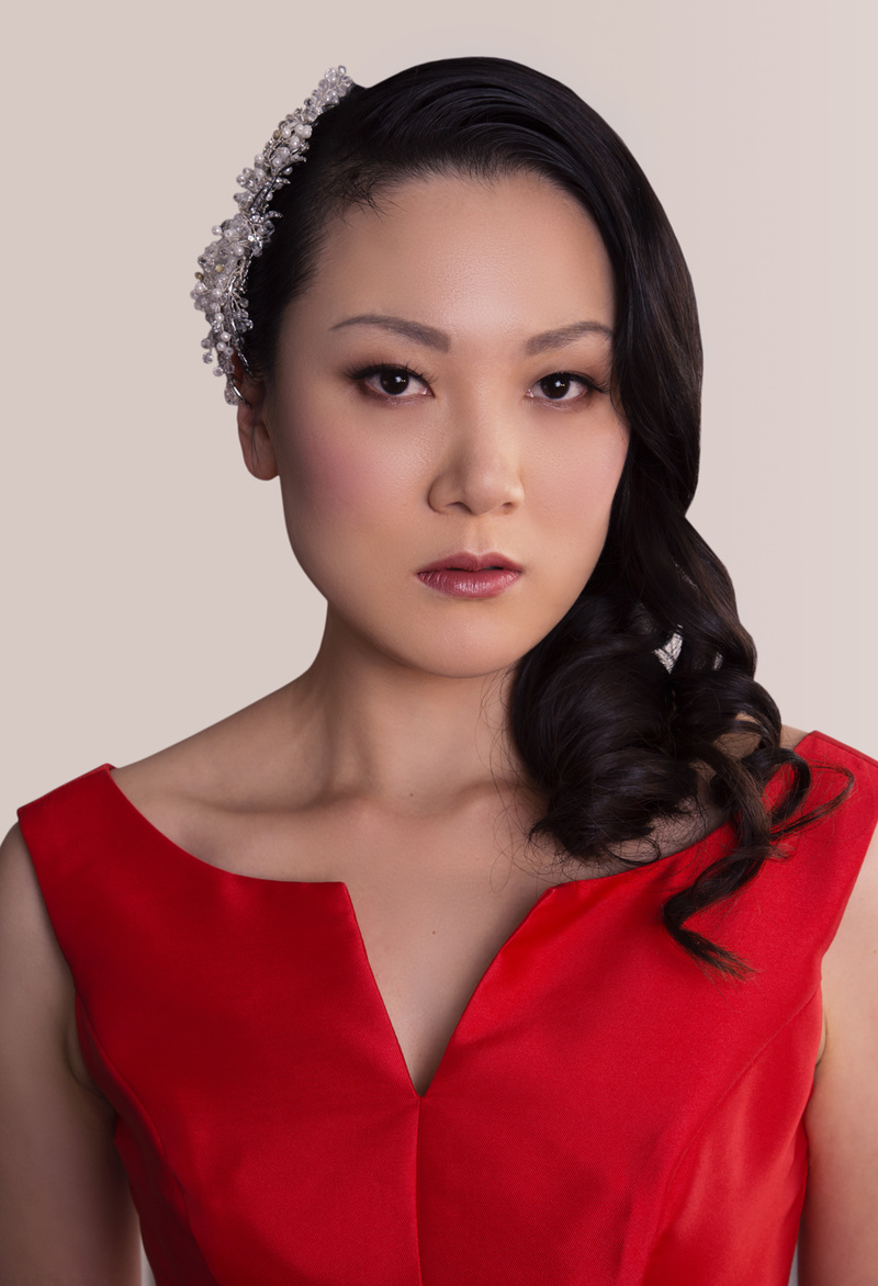 Female model photo shoot of Lilian Wang makeup