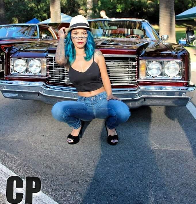Female model photo shoot of Angel Blue  in Glasshouse Festival Car Show, Los Angeles Ca