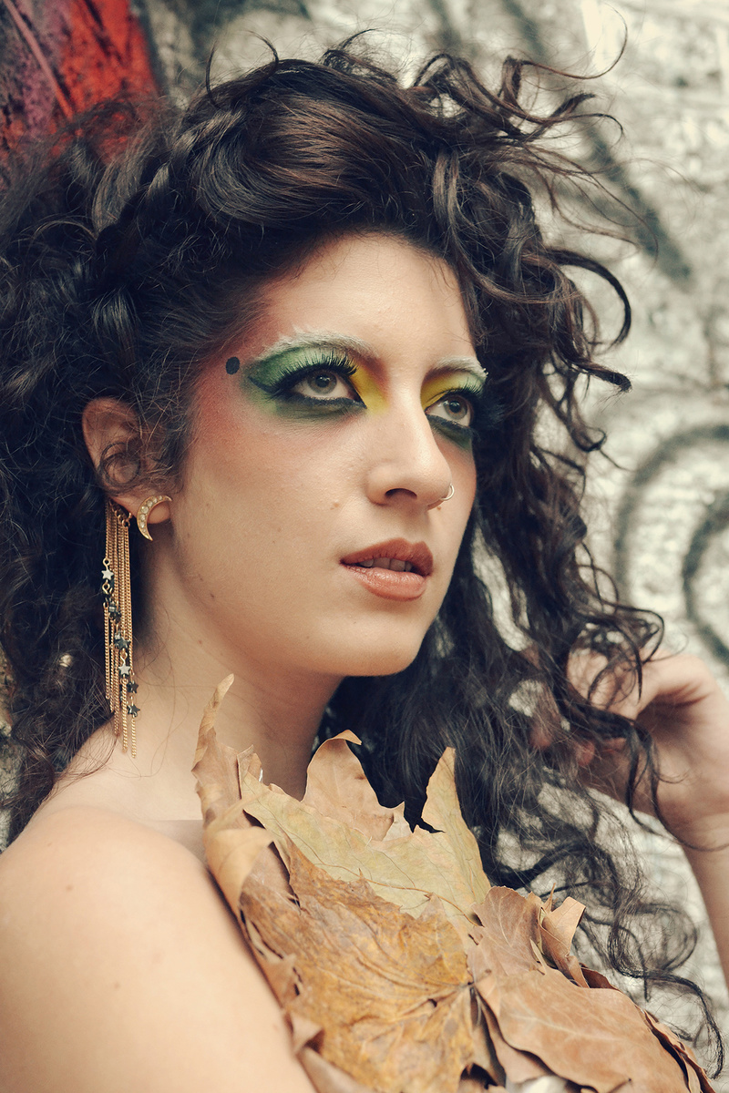 Female model photo shoot of lilysnowe, makeup by Natalie O\'Connor, clothing designed by jolantapilinkaite