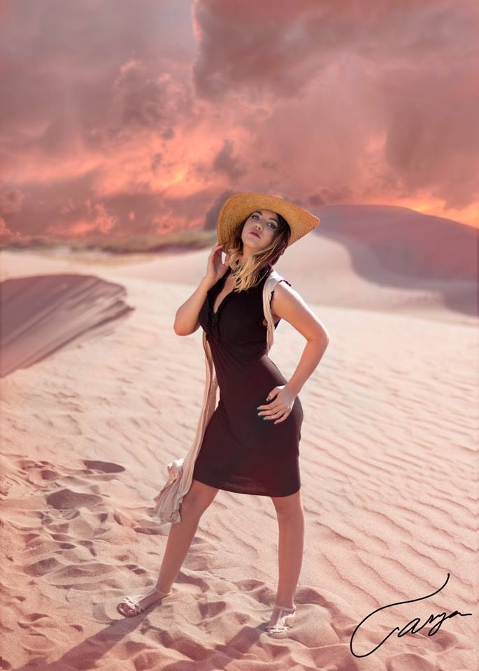 Female model photo shoot of Alexandra Artis in Sand dunes, Idaho