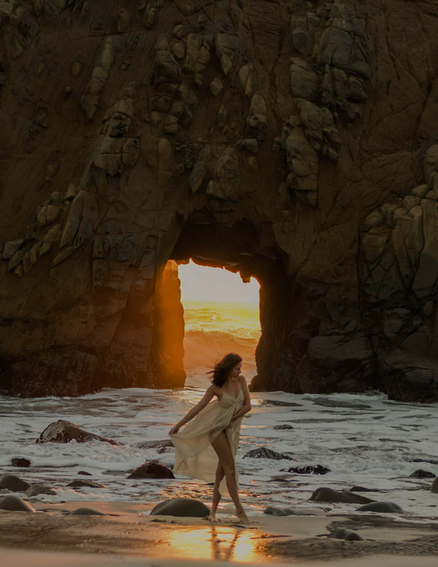 Male and Female model photo shoot of mechaSean Photography and -JenniferJones- in Big Sur, CA