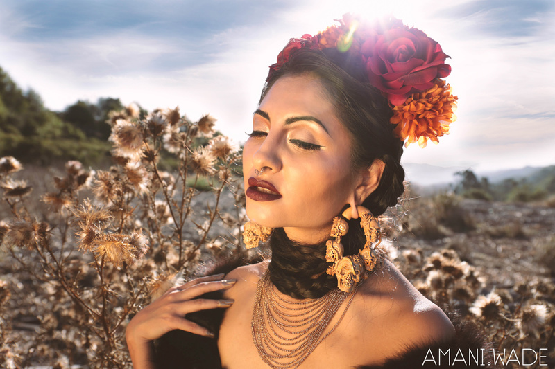 Female model photo shoot of Book of Luna in California, makeup by Melanie Leandro