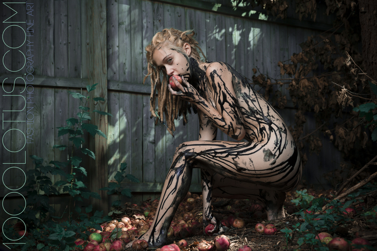 Female model photo shoot of Harlequin Nightmare