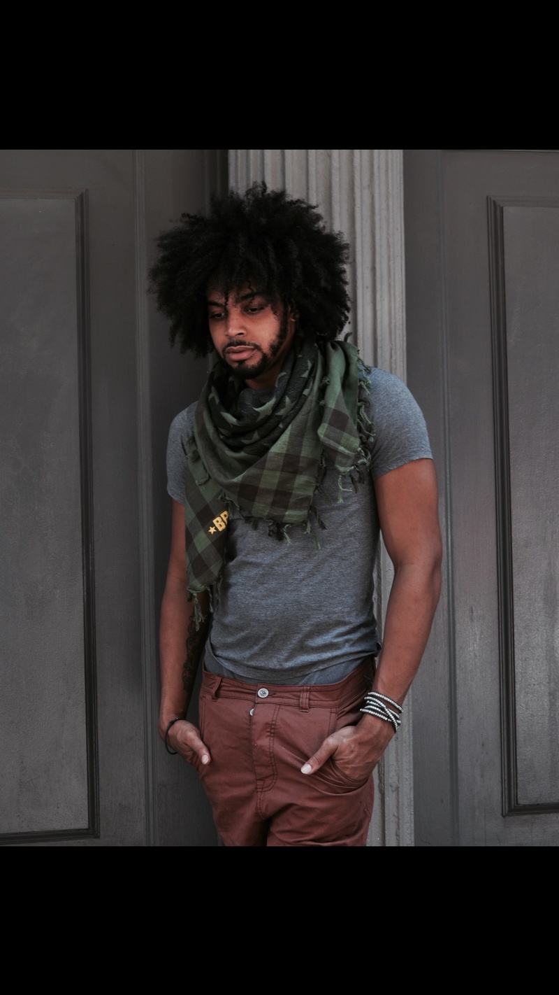 Male model photo shoot of DuVall D, clothing designed by Semitic Tribebs