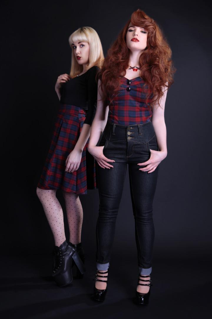 Female model photo shoot of MissMetz and MissDeadlyRed by Joanna Krause, hair styled by Miss Rainbow, makeup by Sandra Silva MUA