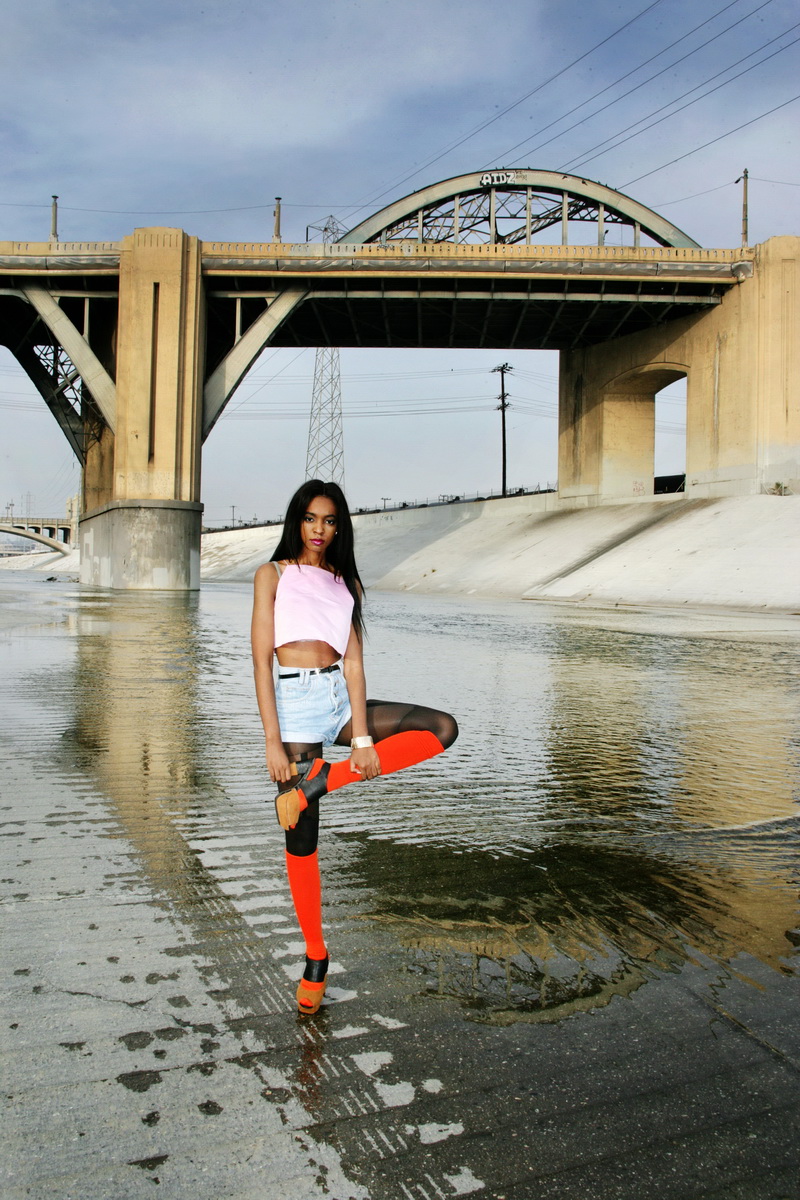 Female model photo shoot of Aiesha1230 by Ron Eggers in 6th St Bridge, Los Angeles, California