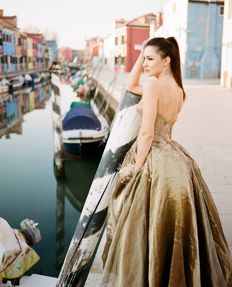 Female model photo shoot of Joy A- in Burano, Venice