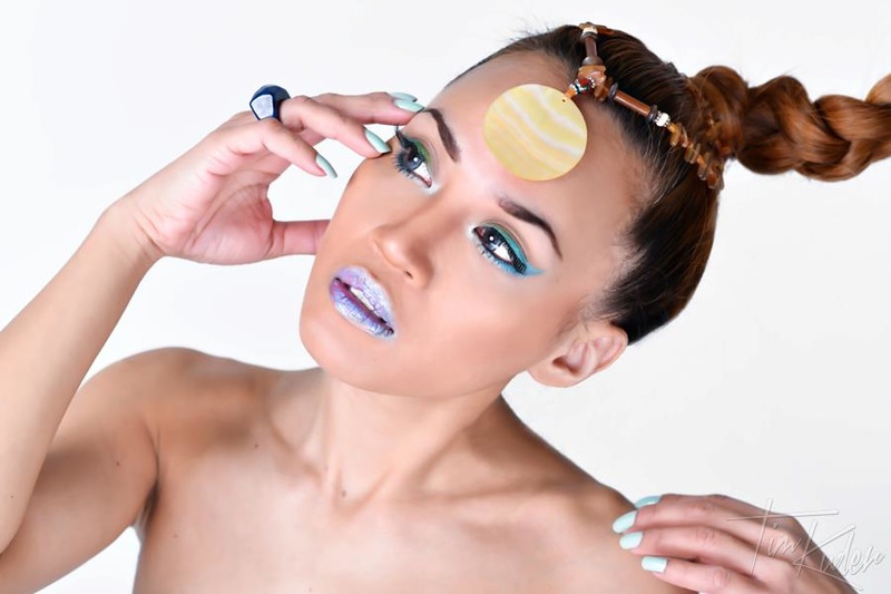 Female model photo shoot of Mal Cosmetics in Montclair NJ
